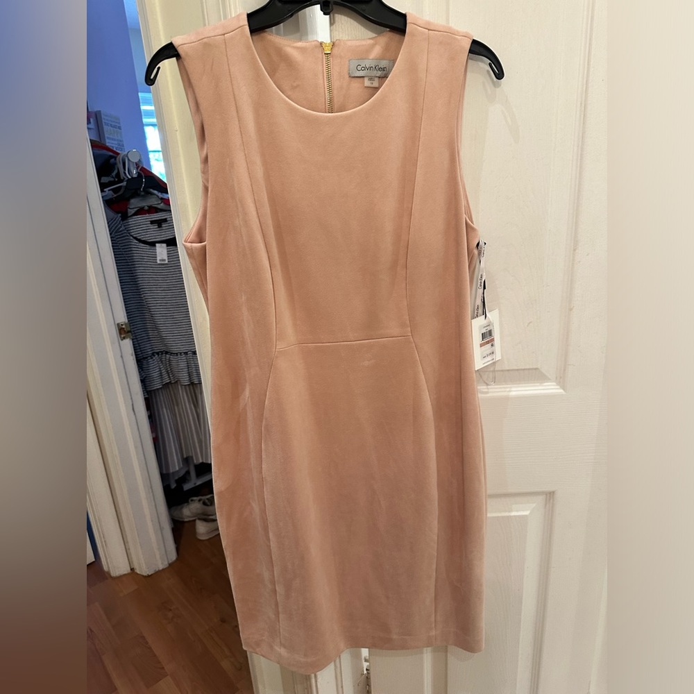 Calvin Klein NWT faux suede sleeveless dress size 12